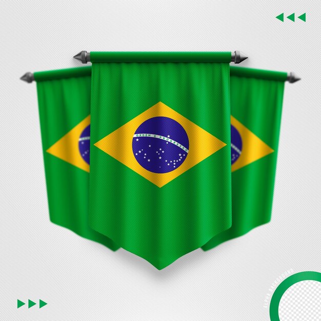 PSD uma bandeira verde e amarela com a palavra brasil