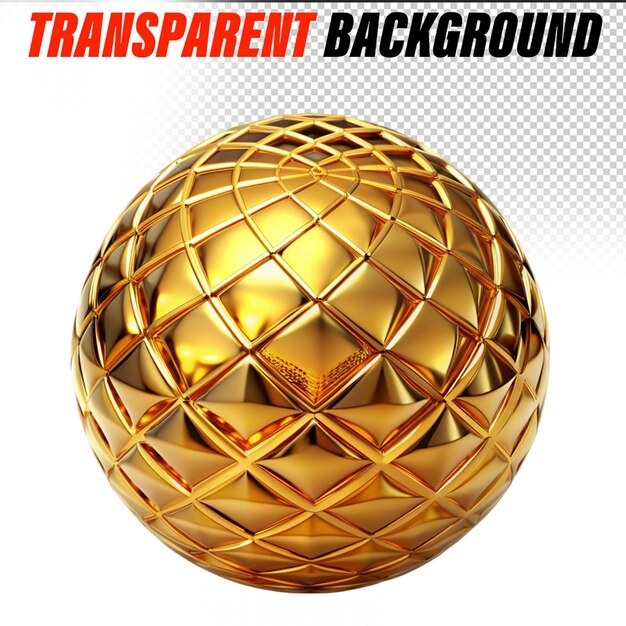 PSD uma bola de ouro com um fundo dourado que diz transpart sobre ele