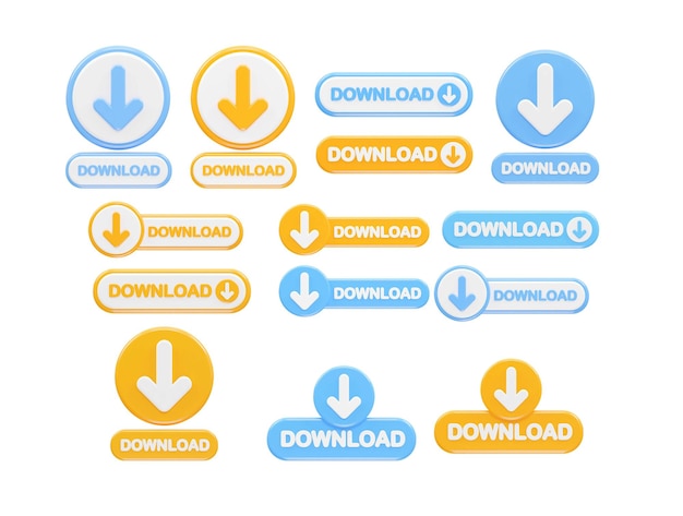 PSD uma coleção de sinais de endereço da web, incluindo u s com e download