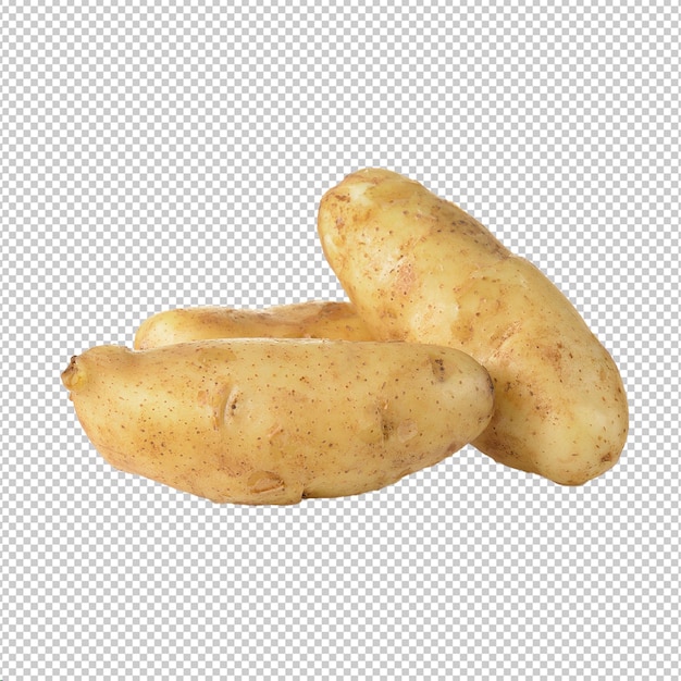 PSD uma imagem de uma batata com um fundo branco com um padrão xadrez