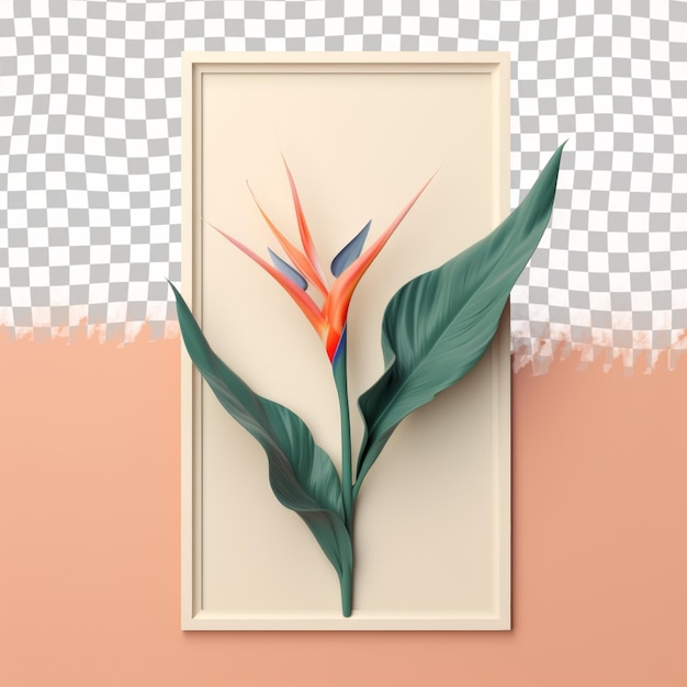 PSD uma pintura de uma planta com uma flor nela