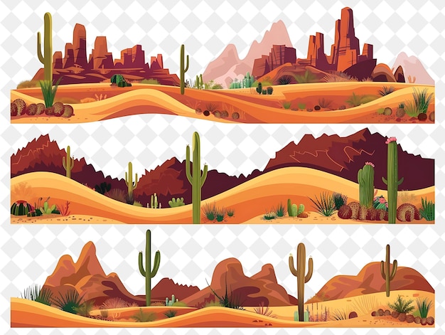 PSD uma série de imagens diferentes, incluindo cactus do deserto cactus cactus e deserto