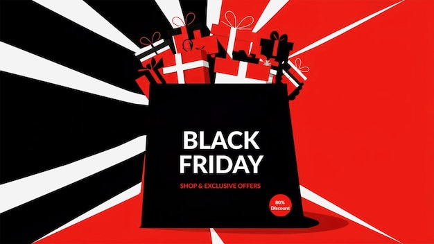 Un audace e vibrante banner di vendita a tema Black Friday