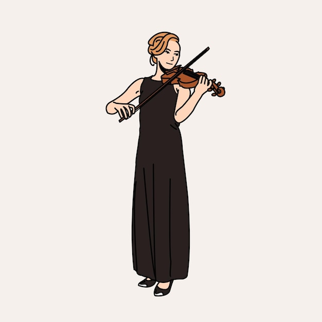 PSD un disegno di una donna che suona il violino