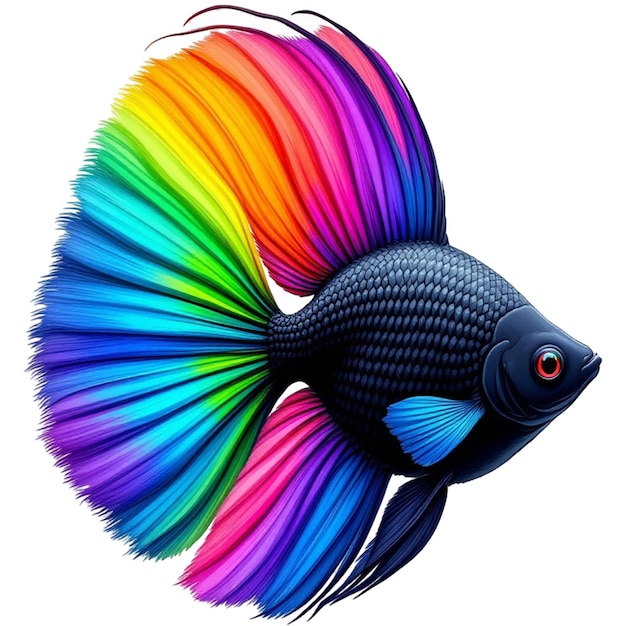 PSD un pesce colorato ai generato png sfondo trasparente