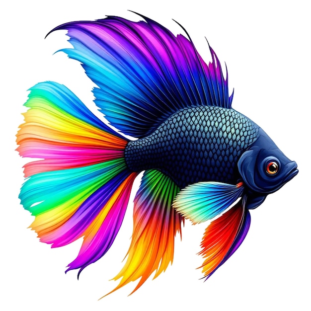 PSD un pesce colorato ai generato png sfondo trasparente