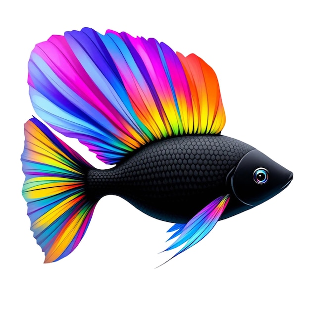 PSD un pesce colorato ai generato png sfondo trasparente