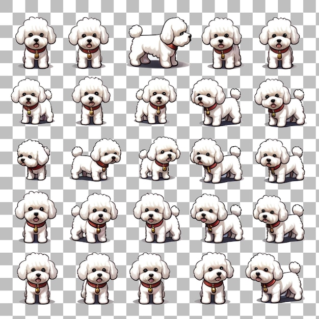 PSD un set di bichon frise palette neutre moderne di metà secolo forme astratte