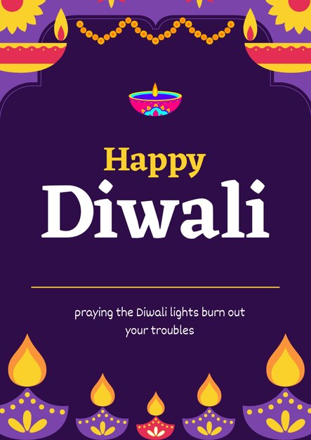 PSD un volantino creativo e colorato per diwali