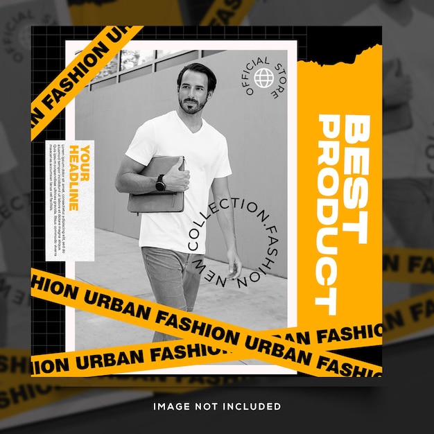 Urban Fashion Streetwear Banner Instagram Post Vorlage