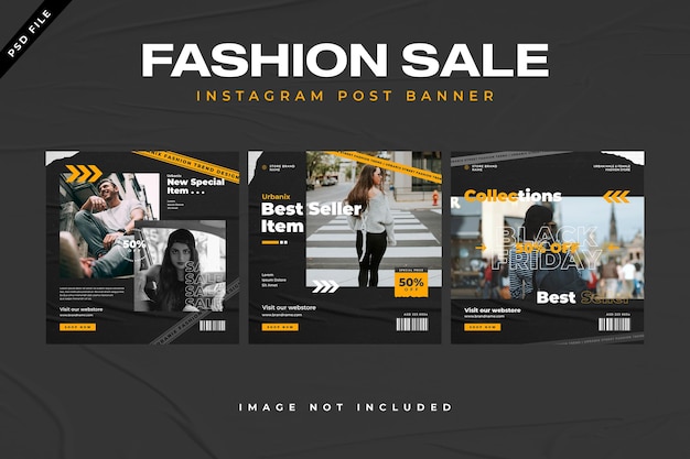 Urban Streetwear Fashion Instagram Post Template Banner