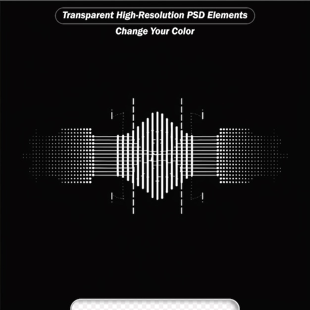 PSD vague sonore de musique abstraite ou onde audio isolée sur fond noir