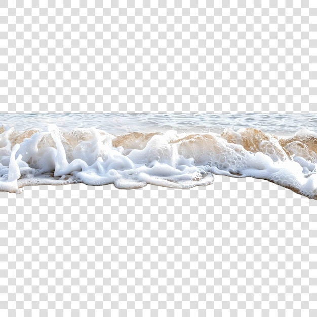 PSD des vagues sur la plage de sable, une texture réaliste sur un fond transparent.