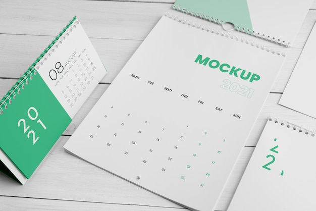 Variedade mínima de mock-up de calendário