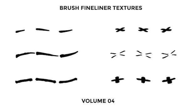 PSD vektorsammlung von fineliner-pinselstrichen