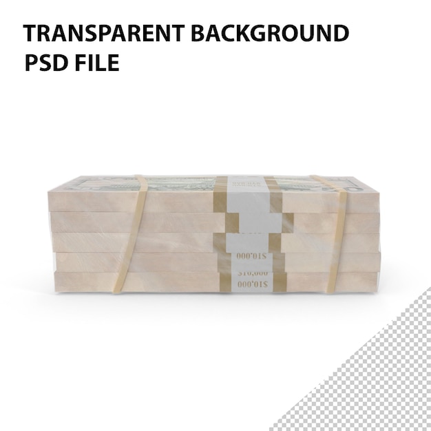 PSD verpackter stapel von dollarscheinen png