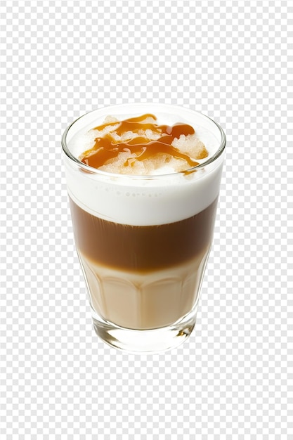 PSD un verre de café glacé avec de la crème glacée et une cuillère de crème glacée