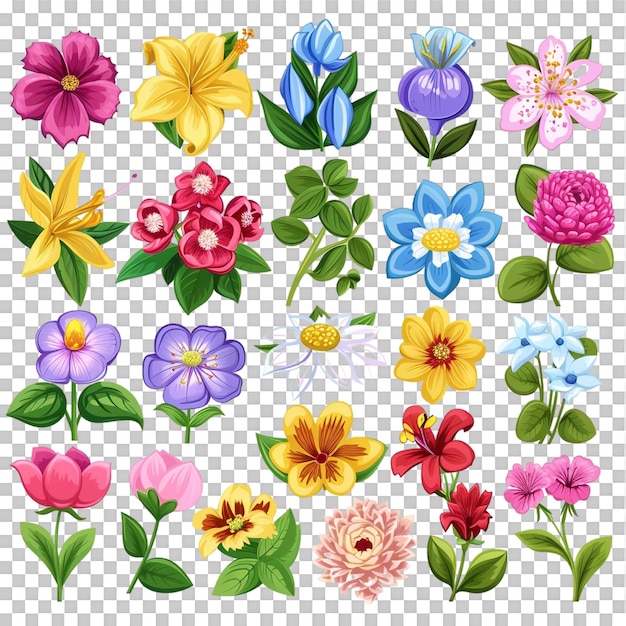 PSD verschiedene lebendige blumen in vektor-clipart