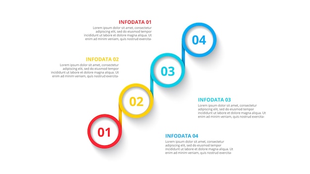 PSD vertikale prozess-infografik-vorlage mit 4 optionen, schritten oder teilen