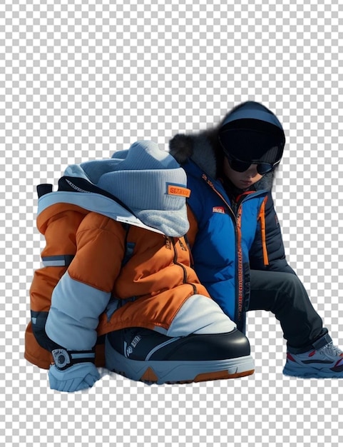 PSD vêtements et chaussures d'hiver avec illustration 3d