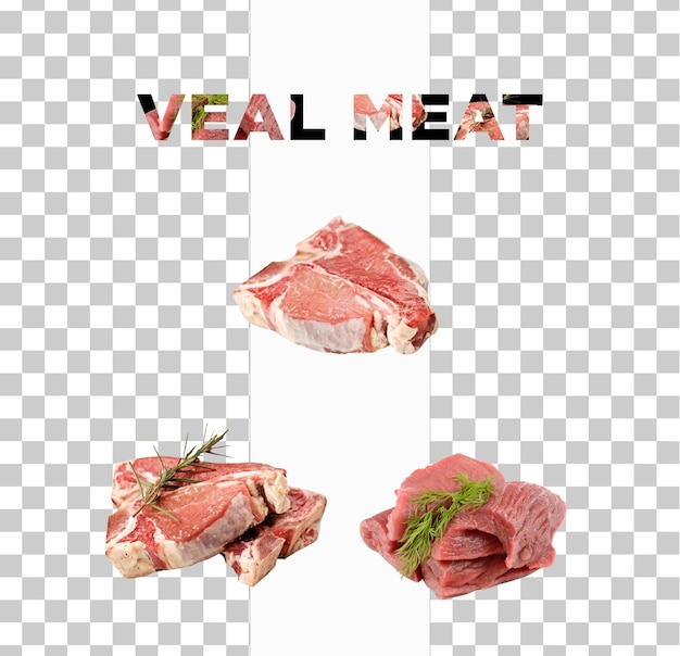 PSD viande de veau png dans un psd