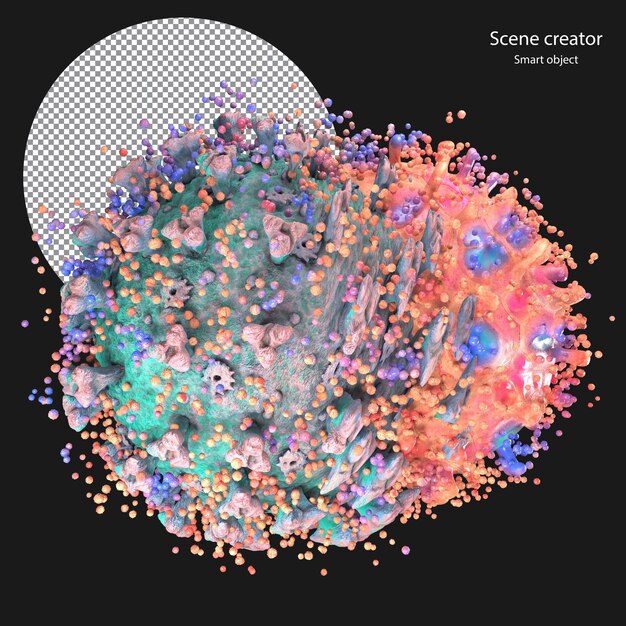 PSD les virus 3d fusionnant les virus mutent le virus corona