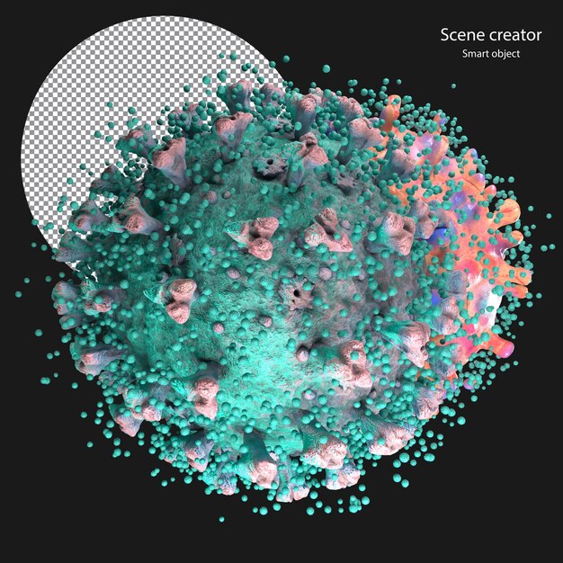 PSD les virus 3d fusionnant les virus mutent le virus corona