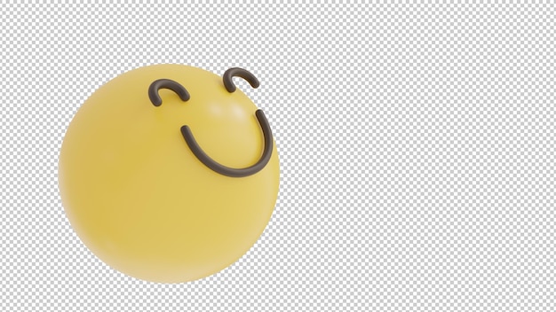 PSD vista inclinata felice emoji png