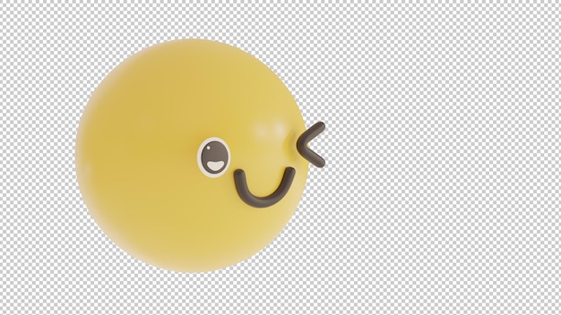 PSD vista laterale occhiolino emoji png