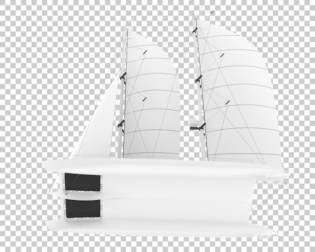 PSD voilier sur fond transparent illustration de rendu 3d