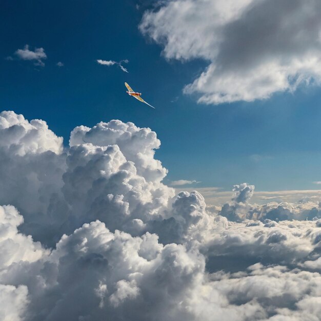 PSD volant dans le ciel sur les hôtes de l'air