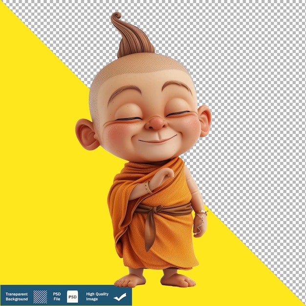 PSD vollkörperliche karikatur des historischen gautama buddha transparenter hintergrund png psd