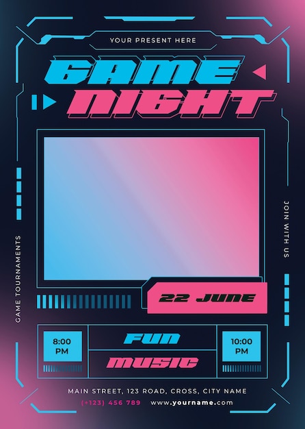 PSD vorlage für das spiel night flyer