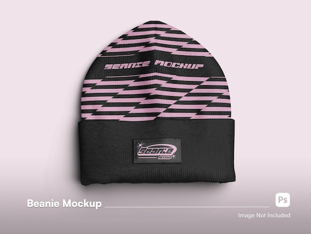 PSD vue avant beanie de mode mockup isolé dans un cadre plat