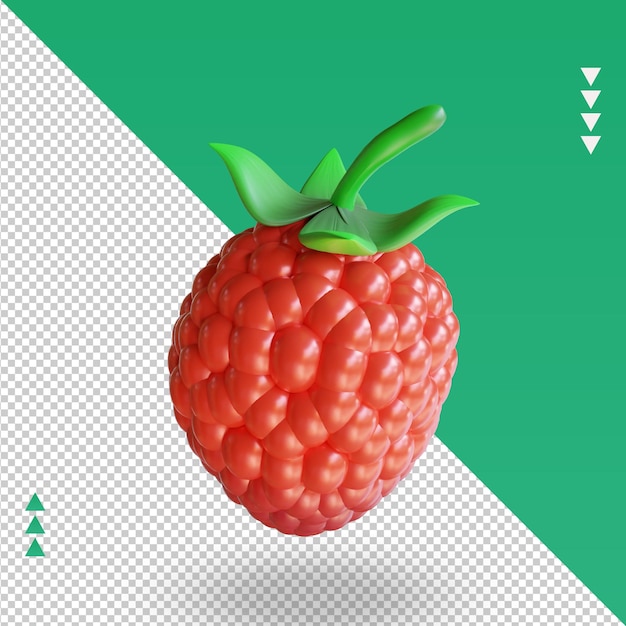 PSD vue de dessus de rendu 3d fruits framboise