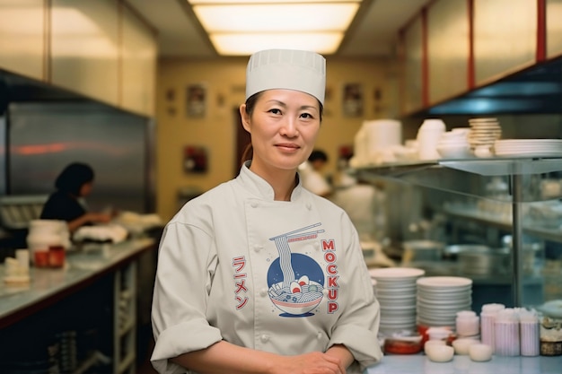 PSD vue de devant chef japonais portant l'uniforme