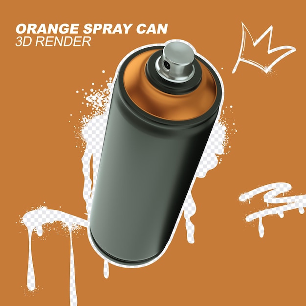 PSD vue du dessus de la boîte à spray orange