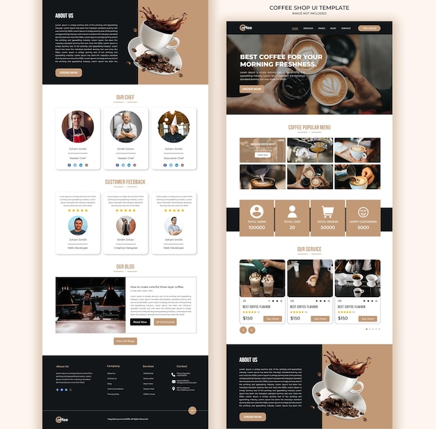 Web Landing Page für das Café Website-Design für das Café