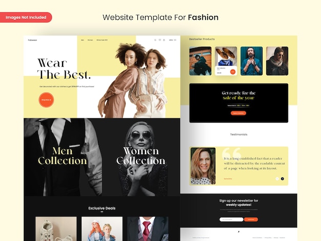 Website-Designvorlage für Mode-Websites