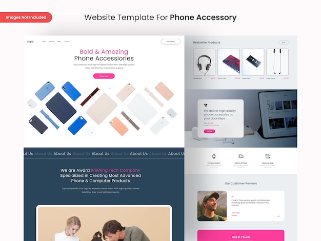 Website-Designvorlage für Telefonzubehör