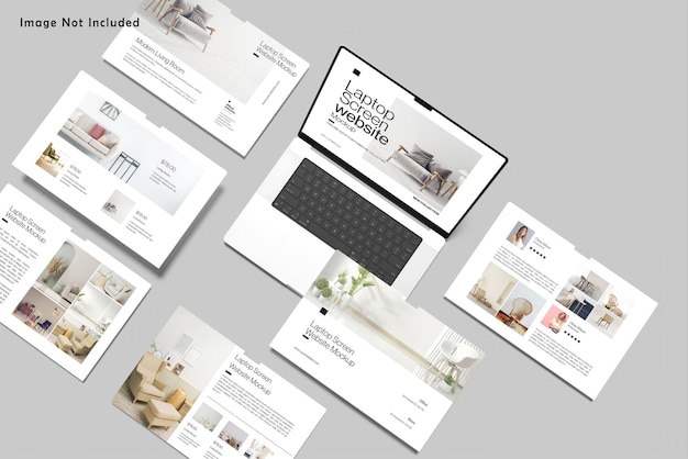 PSD website-mockup für den laptop-bildschirm