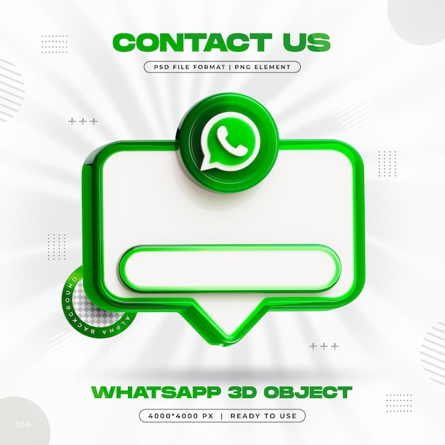 Whatsapp Banner Element Icon Isolated 3D Rendering (Isolierte 3D-Rendering)