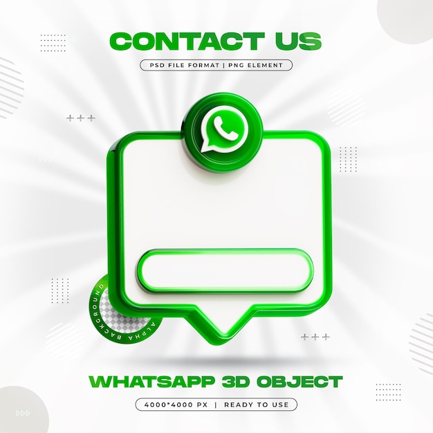 Whatsapp Banner Element Icon Isolated 3D Rendering (Isolierte 3D-Rendering)