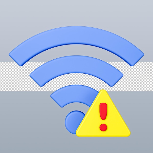 PSD wifi-warnung 3d-symbol