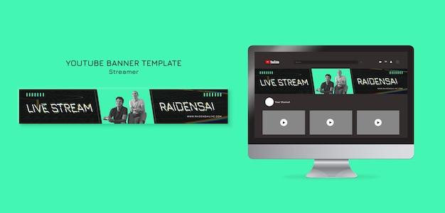 YouTube-Banner-Vorlage für Streaming-Jobs