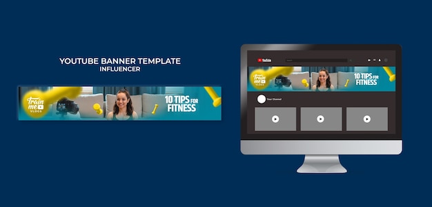 YouTube-Bannervorlage für Medienbeeinflusser und Persönlichkeit