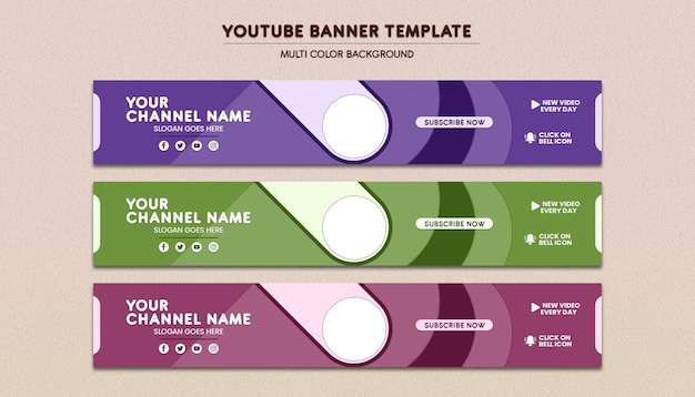 PSD youtube-bannervorlage mit gradient