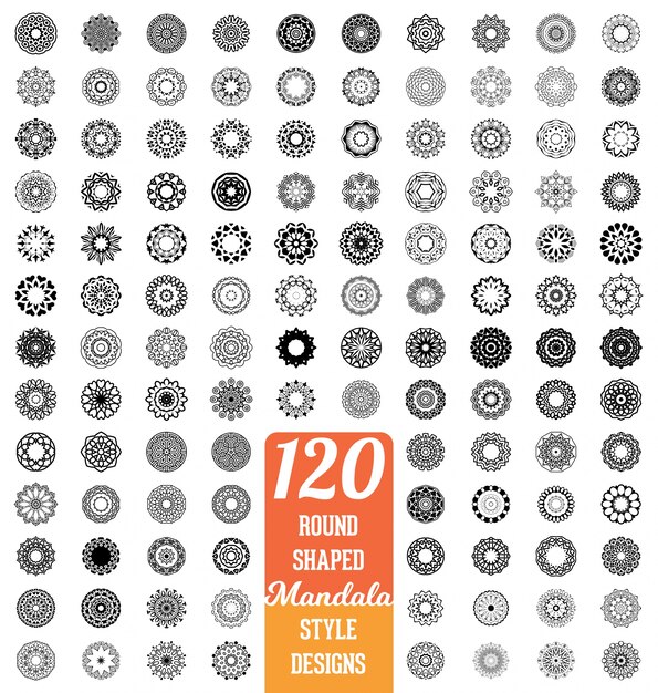 120 Mandala style Design Collection