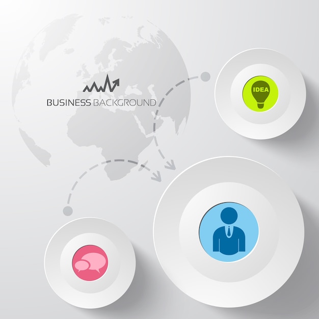 Abstrait en affaires avec des cercles et carte du monde