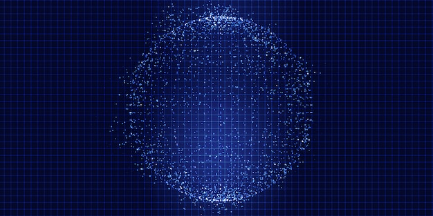 Vecteur gratuit abstrait avec une sphère de points techno